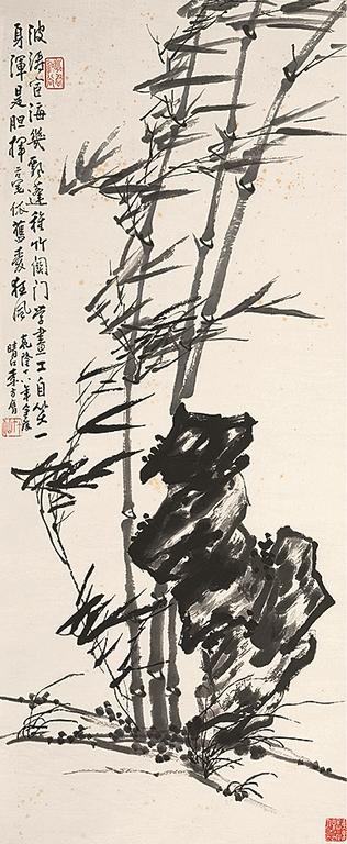 李方膺风竹