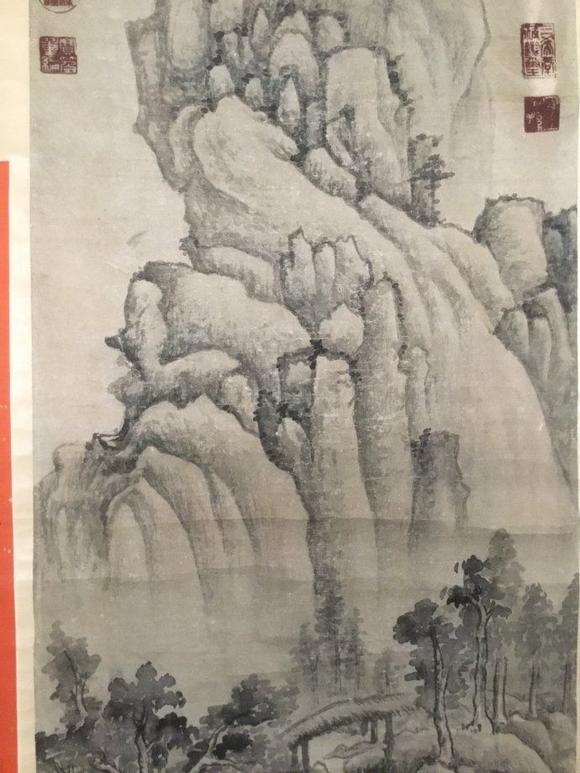 元 吴镇 (1280-1354) 山水 精品 乾隆-石渠定鉴,罗振玉 旧藏,明清权威