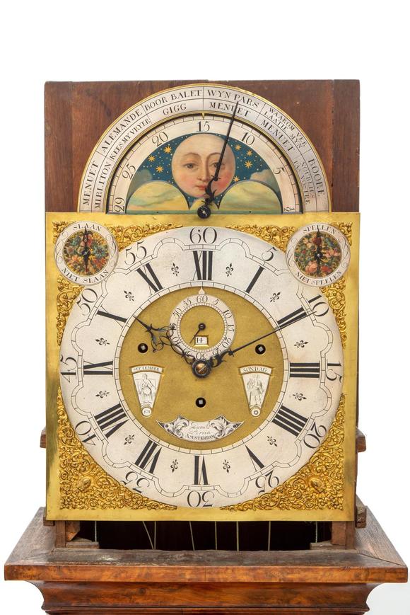 venduehuis der notarissena dutch burr-walnut longcase clock