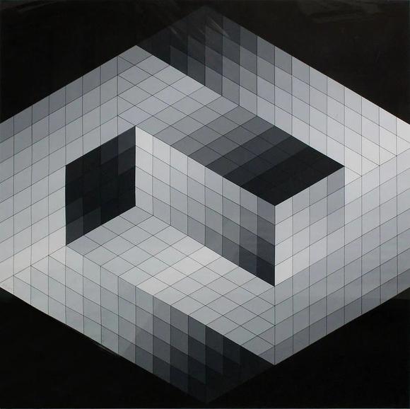 Horizontal Enchère Victor Vasarely - Gestalt Op Art Print