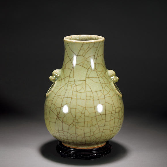 三杉美術(shù)清 哥釉獸耳尊