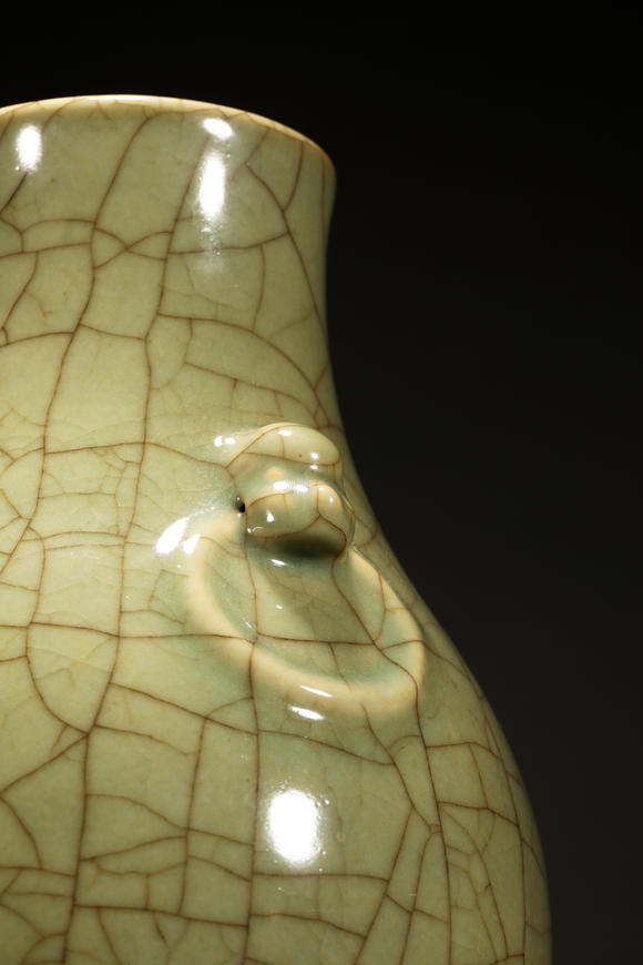 三杉美術(shù)清 哥釉獸耳尊