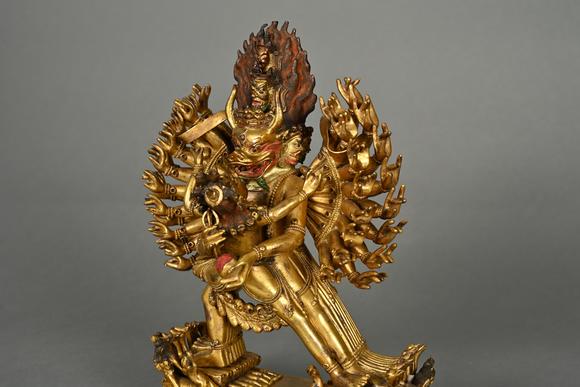 三杉美術(shù)清 銅鎏金大威德金剛