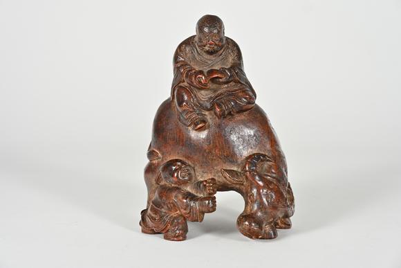 三杉美術(shù)清 竹雕老子出關(guān)立像