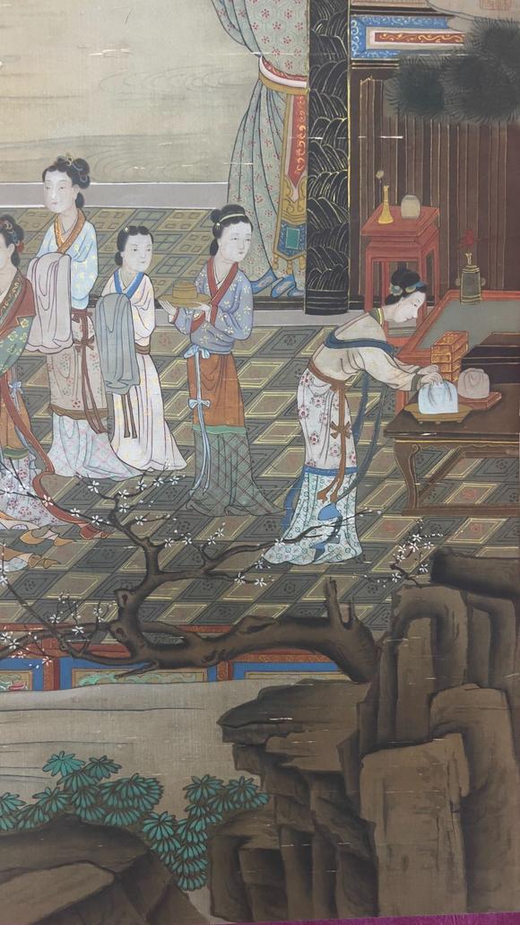 蘭亭古美術(shù)オークション唐伯虎 擬吳道子人物 立軸絹本設(shè)色
