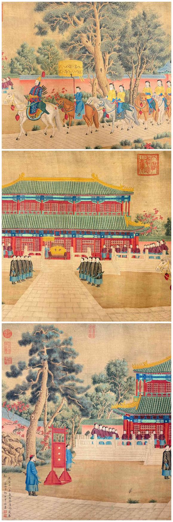 蘭亭古美術(shù)オークション郎世寧 紫光校射圖卷 立軸絹本設(shè)色