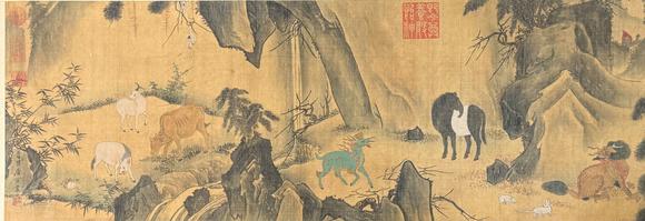 蘭亭古美術(shù)オークション唐伯虎 山海百靈圖卷 手卷絹本設(shè)色