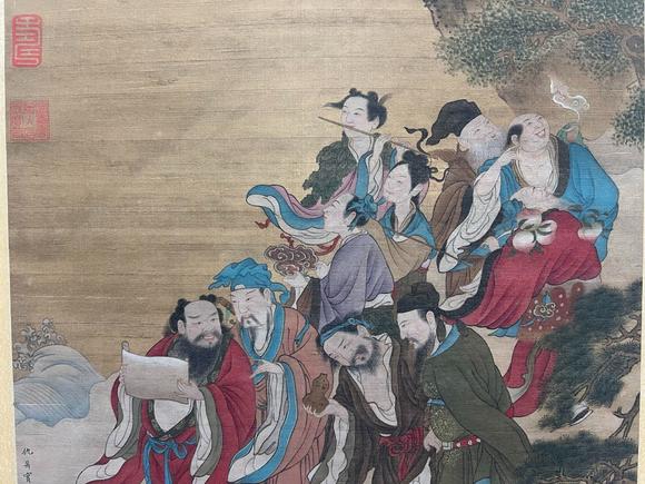 蘭亭古美術(shù)オークション仇英 群仙祝壽圖 立軸絹本設(shè)色