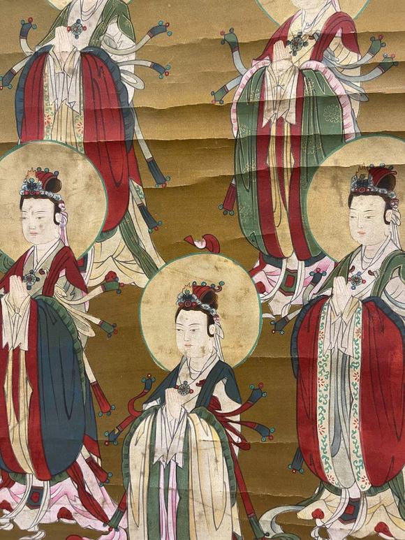 蘭亭古美術オークション吳道子 五方神佛圖 立軸絹本設色