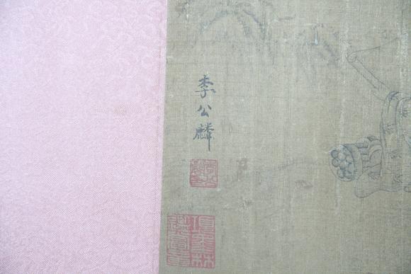 蘭亭古美術(shù)オークション李公麟 禮佛圖心經(jīng)手卷 手卷絹本設(shè)色