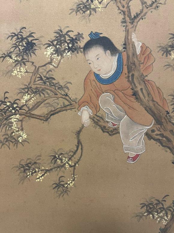 蘭亭古美術(shù)オークション蘇漢臣 摘石榴圖 立軸絹本設(shè)色