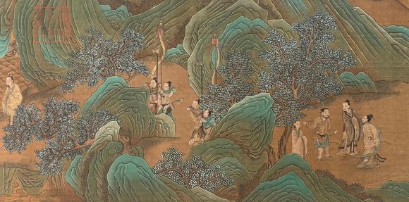 蘭亭古美術(shù)オークション趙孟頫 渭水飛熊圖卷 手卷絹本設(shè)色