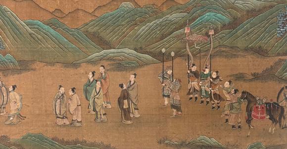 蘭亭古美術(shù)オークション趙孟頫 渭水飛熊圖卷 手卷絹本設(shè)色