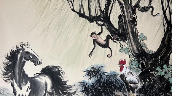 蘭亭古美術(shù)オークション徐悲鴻 百獸圖 裱片紙本設(shè)色