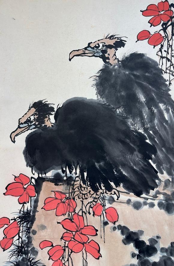 蘭亭古美術(shù)オークション潘天壽 花鳥十屏 立軸紙本設(shè)色