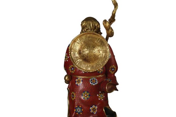 蘭亭古美術オークション清 銅景泰藍掐絲琺瑯達摩一葦渡江造像