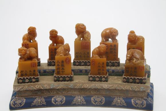 蘭亭古美術(shù)オークション清 田黃康熙帝御用印章九件 