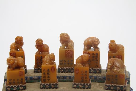 蘭亭古美術(shù)オークション清 田黃康熙帝御用印章九件 