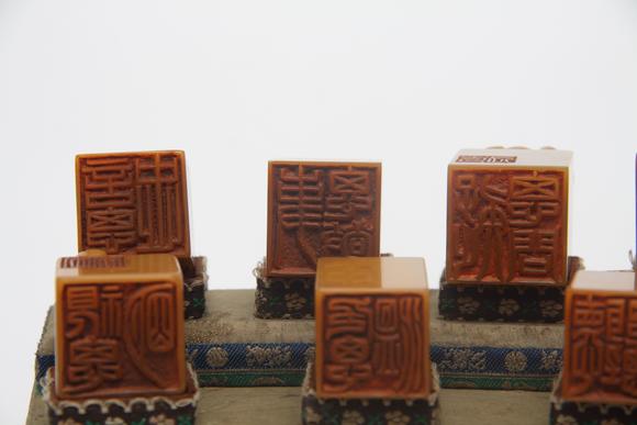蘭亭古美術(shù)オークション清 田黃康熙帝御用印章九件 