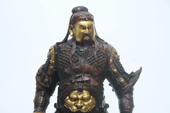 蘭亭古美術オークション明永樂  銅鎏金關公像