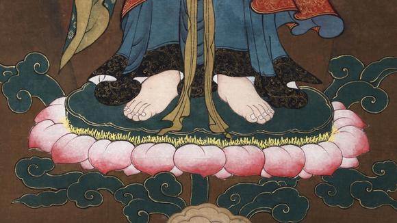 蘭亭古美術(shù)オークション唐寅 佛像 立軸絹本設(shè)色