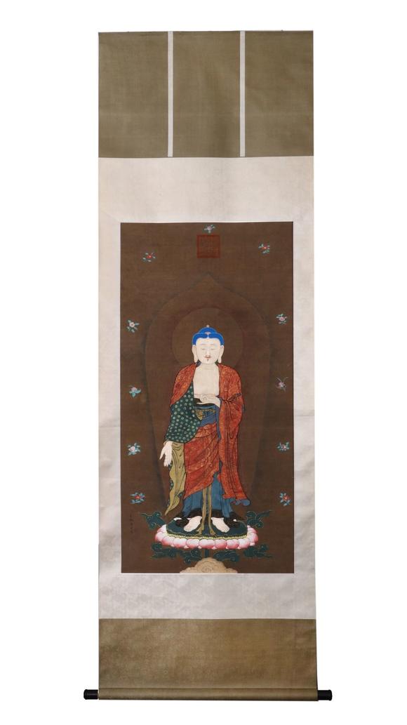 蘭亭古美術(shù)オークション唐寅 佛像 立軸絹本設(shè)色