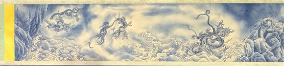 蘭亭古美術(shù)オークション張大千 九龍鬧海 長(zhǎng)卷絹本