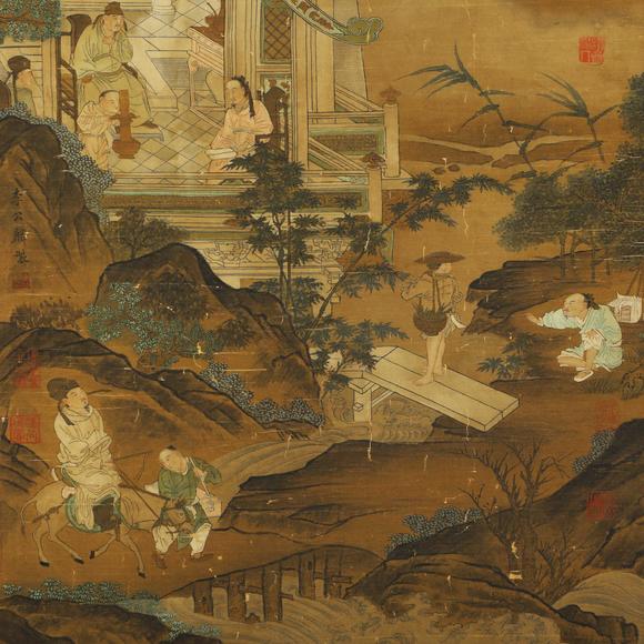 蘭亭古美術(shù)オークション李公麟 宋 人物 絹本