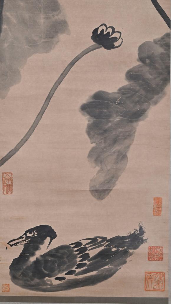 蘭亭古美術(shù)オークション八大山人 花鳥四條屏 立軸紙本設(shè)色