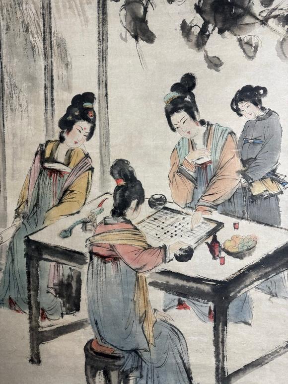 蘭亭古美術(shù)オークション傅抱石 仕女琴棋書畫 四條屏紙本