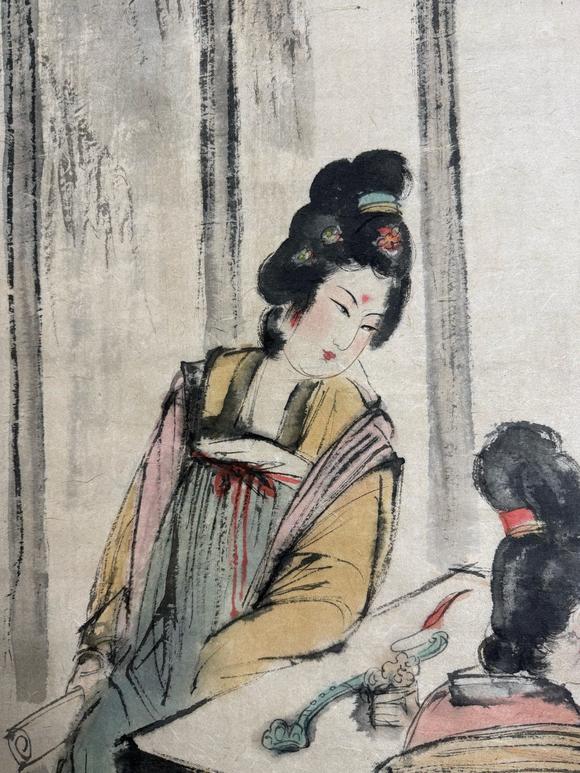 蘭亭古美術(shù)オークション傅抱石 仕女琴棋書畫 四條屏紙本