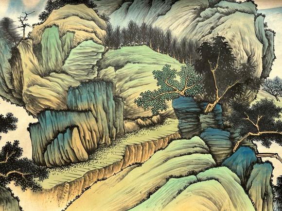 蘭亭古美術(shù)オークション張大千 松林高逸圖 手卷紙本