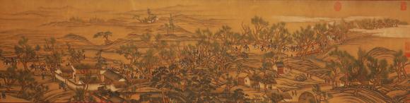蘭亭古美術(shù)オークション徐揚(yáng) 清 乾隆南巡圖寶卷 絹本