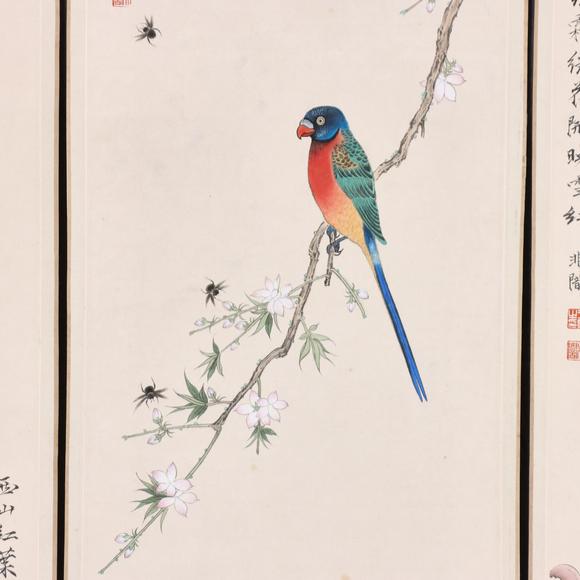 東京共成拍賣於非闇 花鳥六條屏