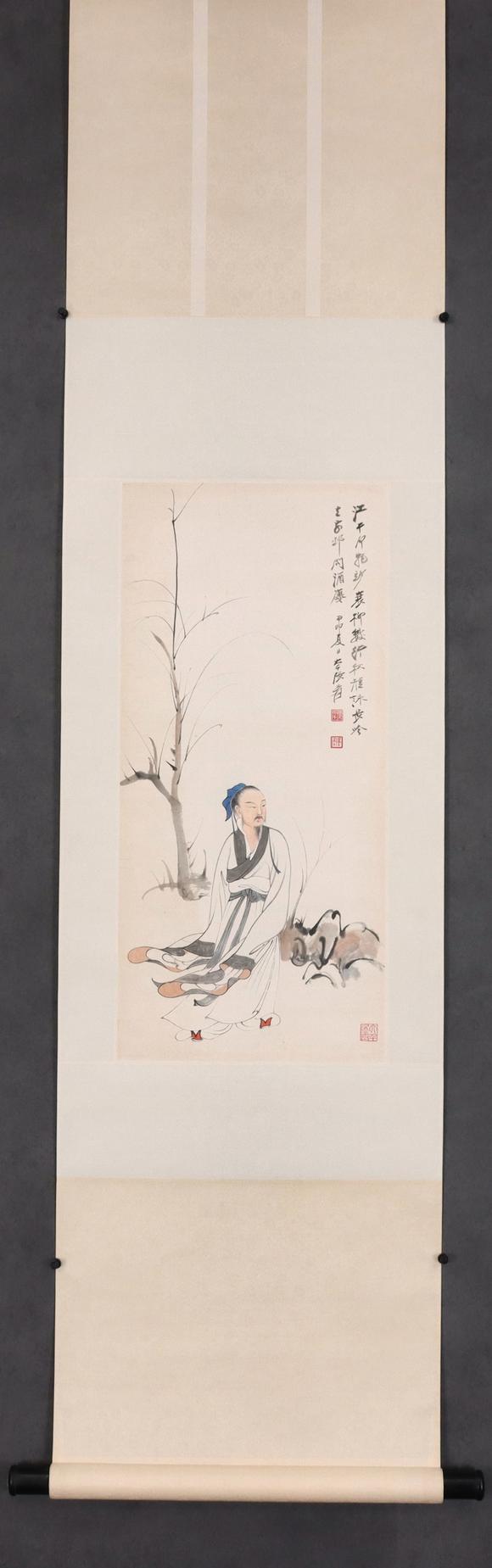 東京共成拍賣張大千 高士圖