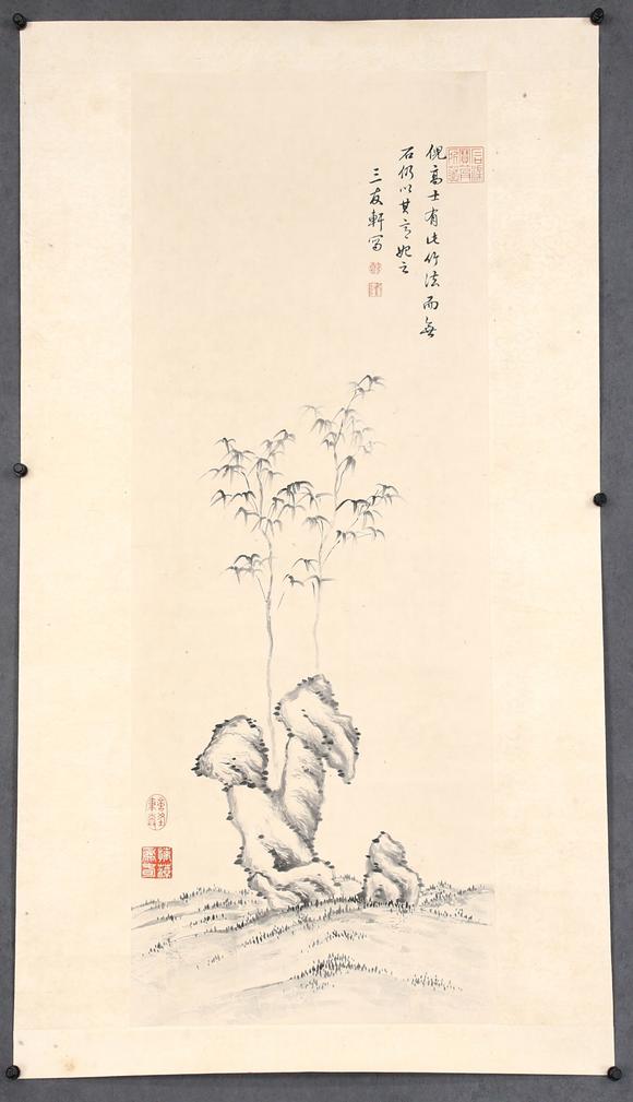 東京共成拍賣乾隆御筆 竹石圖