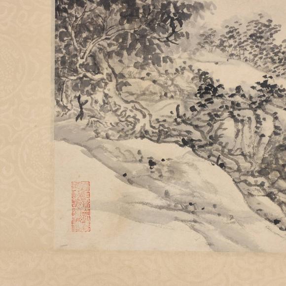 東京共成拍賣奚岡 溪山松澗圖