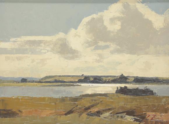 Duke's Auctions Lot 501 *  JAMES FRY (1911-1985) Dorset coastal landscape (Poole Harbour)