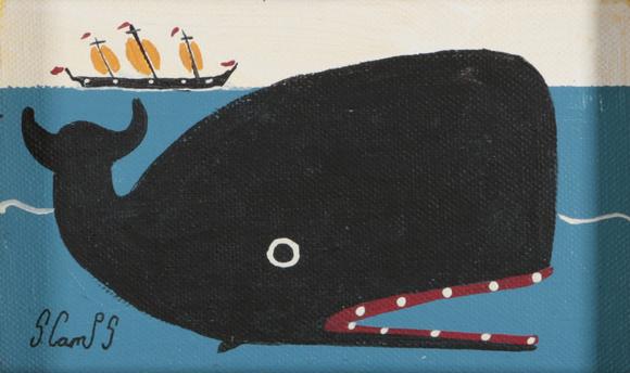 Duke's Auctions Lot 530 *  STEPHEN CAMPS (B.1957) A whale and a ship at sea