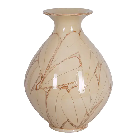 Chiswick AuctionsHerman A. Kahler, Danish Very large scraffito 'Leaf' vase