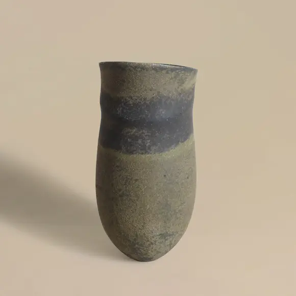 Chiswick AuctionsJennifer Lee (British, b.1956) Asymmetric banded vessel with ridge and tilted rim