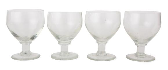 Duke's Auctions Lot 60 A SET OF FOUR ENGLISH GLASS RUMMERS