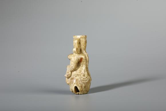 SEAVIEW AUCTIONS PTY LTDA Weathered Jade Standing Human Figure Ornament, China, 5th–3rd BCE