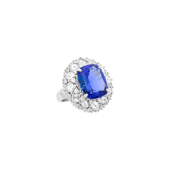 DOYLE Auctioneers & AppraisersPlatinum, Tanzanite and Diamond Ring