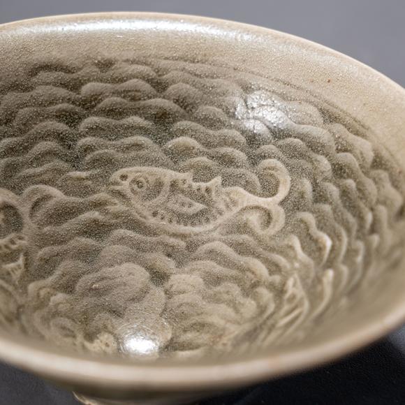 大阪國際宋 耀州窯魚紋茶盞