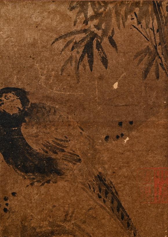 吉本株式會(huì)社明代 呂紀(jì) 花鳥(niǎo)圖 絹本鏡片