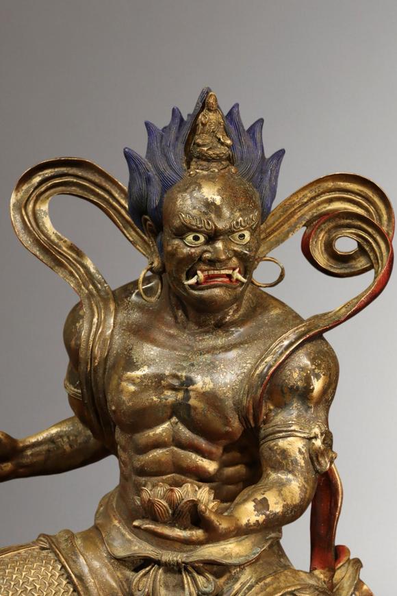 東京蕓術(shù)清代 銅鎏金面然大士