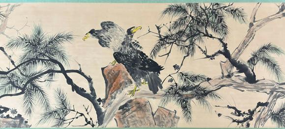 東京蕓術齊白石 松鷹圖長卷 