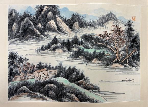 東京蕓術黃賓虹 山水 八開冊頁