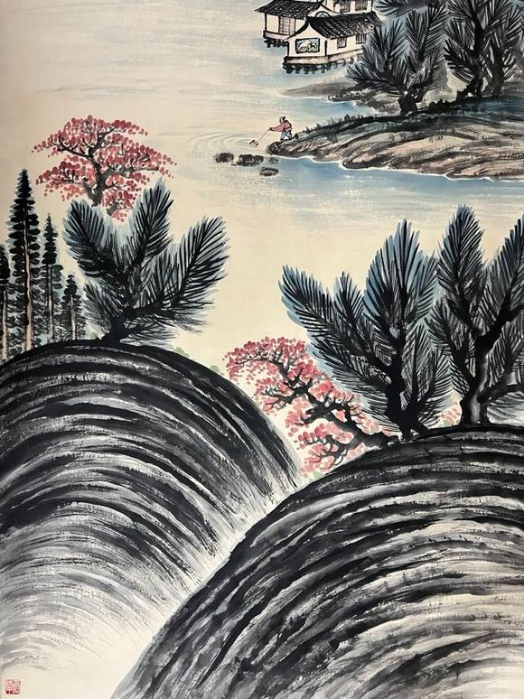 東京蕓術(shù)齊白石 巨富山水 立軸紙本設(shè)色